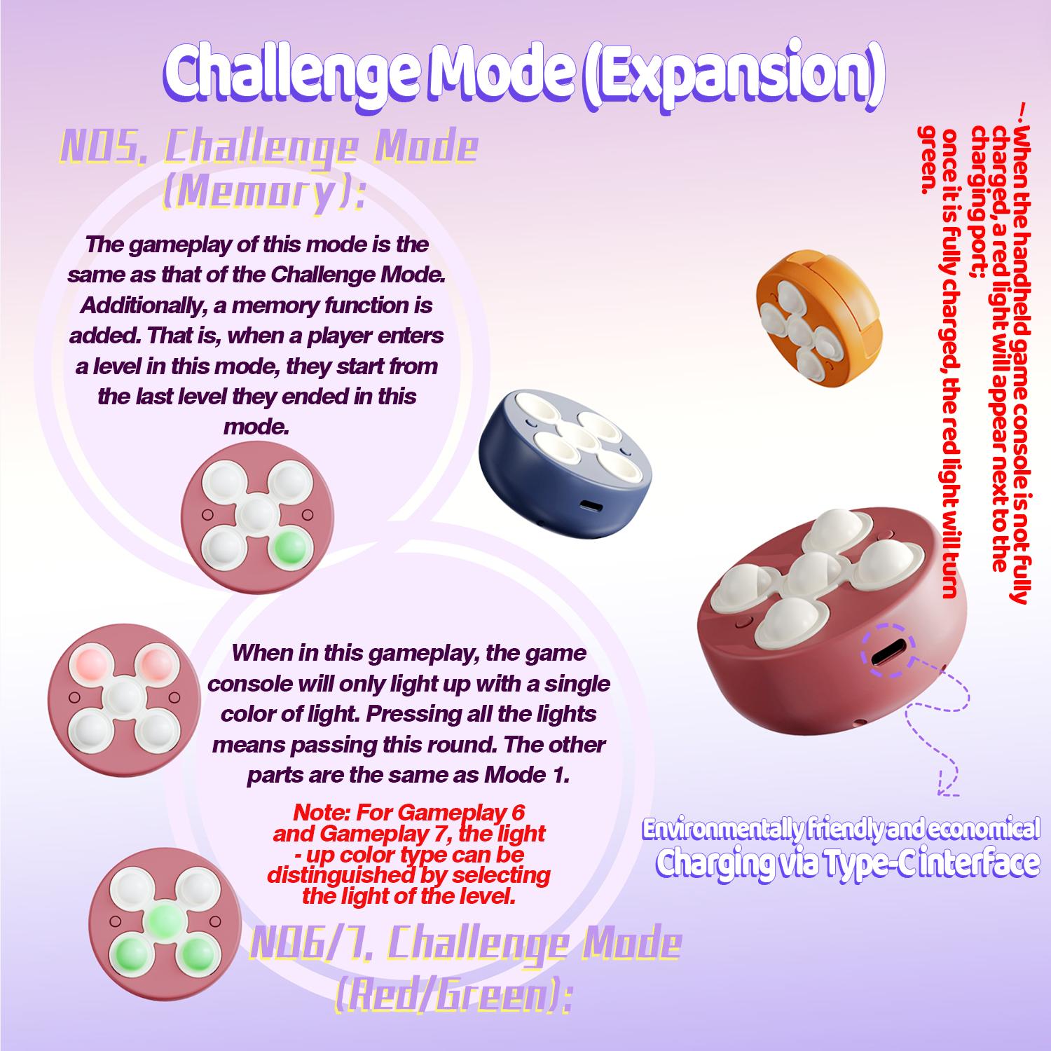 Stress Relief Toys Quick Push Game - One-handed handheld bubble game, fun and portable. Suitable for kids and adults. Holiday and party favors.