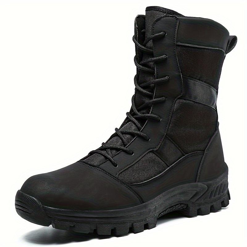 High-Top All-Season Tactical Boots for Men & Women, Durable PU Upper, Breathable Fabric Inner, Slip-Resistant TPR Sole, Round Toe Military & Hiking Boots Sport Outdoor