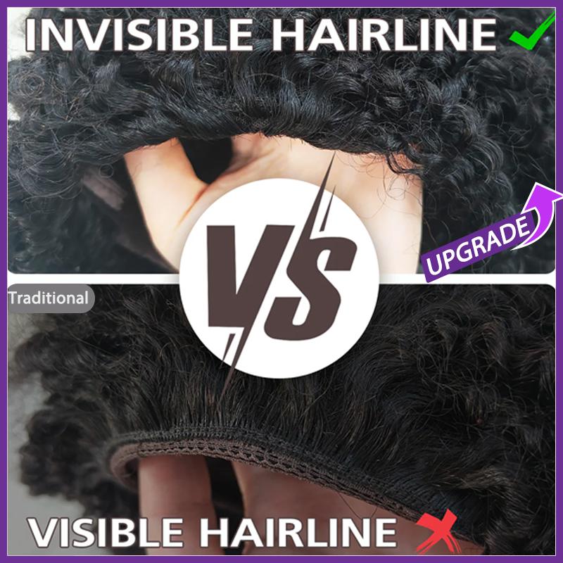 Luvme Too Easy Texture™ 0 Skill Needed-Beginner Friendly Wear Half Wig Invisible Hairline Human Hair Glueless V Part Wig No Leave Out Drawstring Install Burmese Messy Curl Yaki Straight Kinky Curly