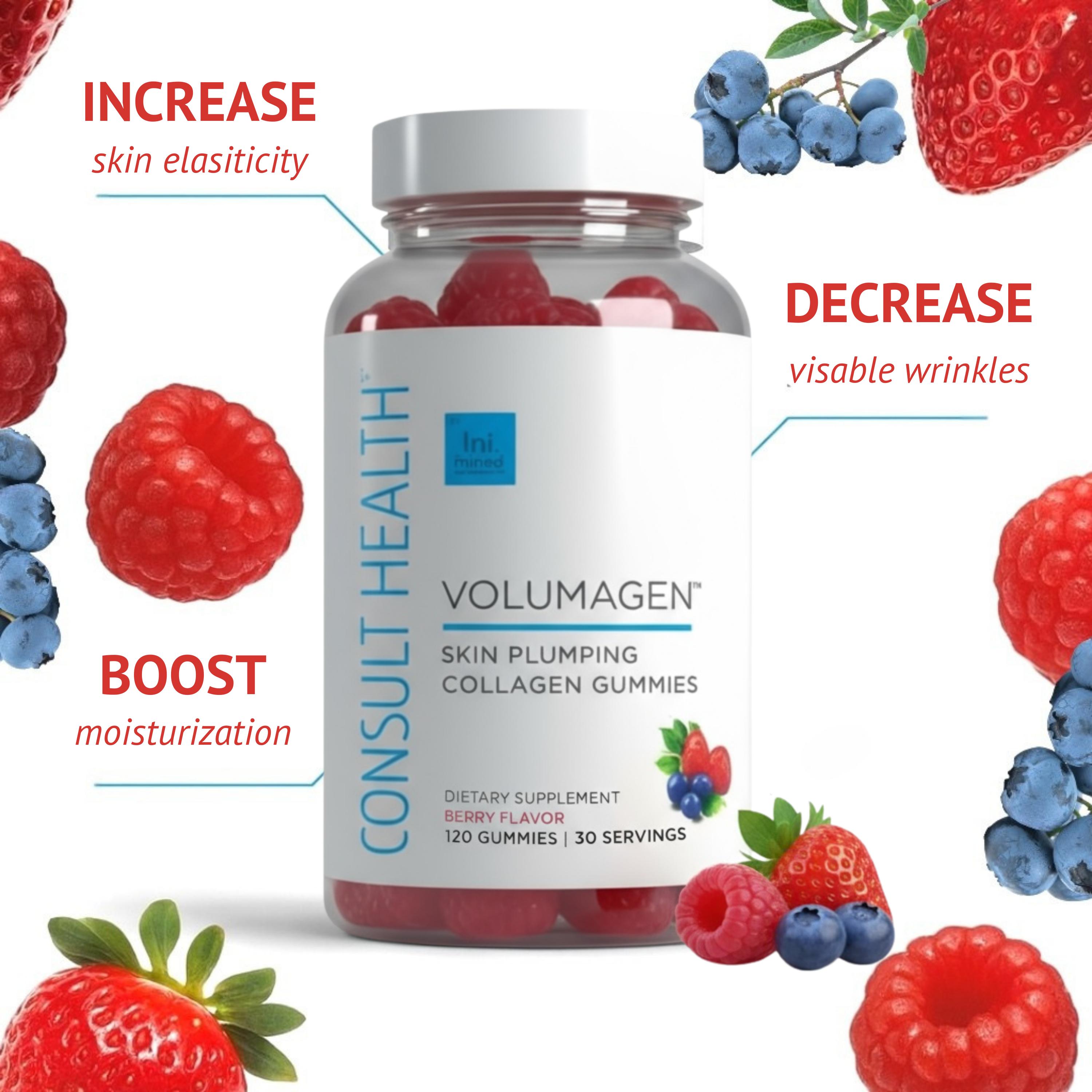 Volumagen Skin Plumping Collagen Gummies – Clinically Studied Bioactive Collagen for Wrinkle Reduction, Elasticity & Hydration, 120 Ct Volumagen Skin Plumping Collagen Gummies – Clinically Studied Bioactive Collagen for Wrinkle Reduction, Elasticity & Hydration, 120 Ct