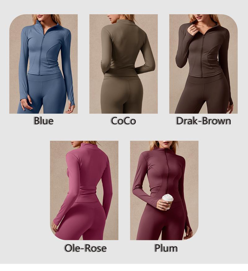 NcmRyu Women's Full Zip Long Sleeved Sports Jacket Slim Fit Quick Dry Stretch Fabric with Thumb Holes for Running Yoga Gym Workout Outfits Activewear Athletic Techwear Athleisure NcmRyu Women's Full Zip Long Sleeved Sports Jacket Slim Fit Quick Dry Stretch Fabric with Thumb Holes for Running Yoga Gym Workout Outfits Activewear Athletic Techwear Athleisure