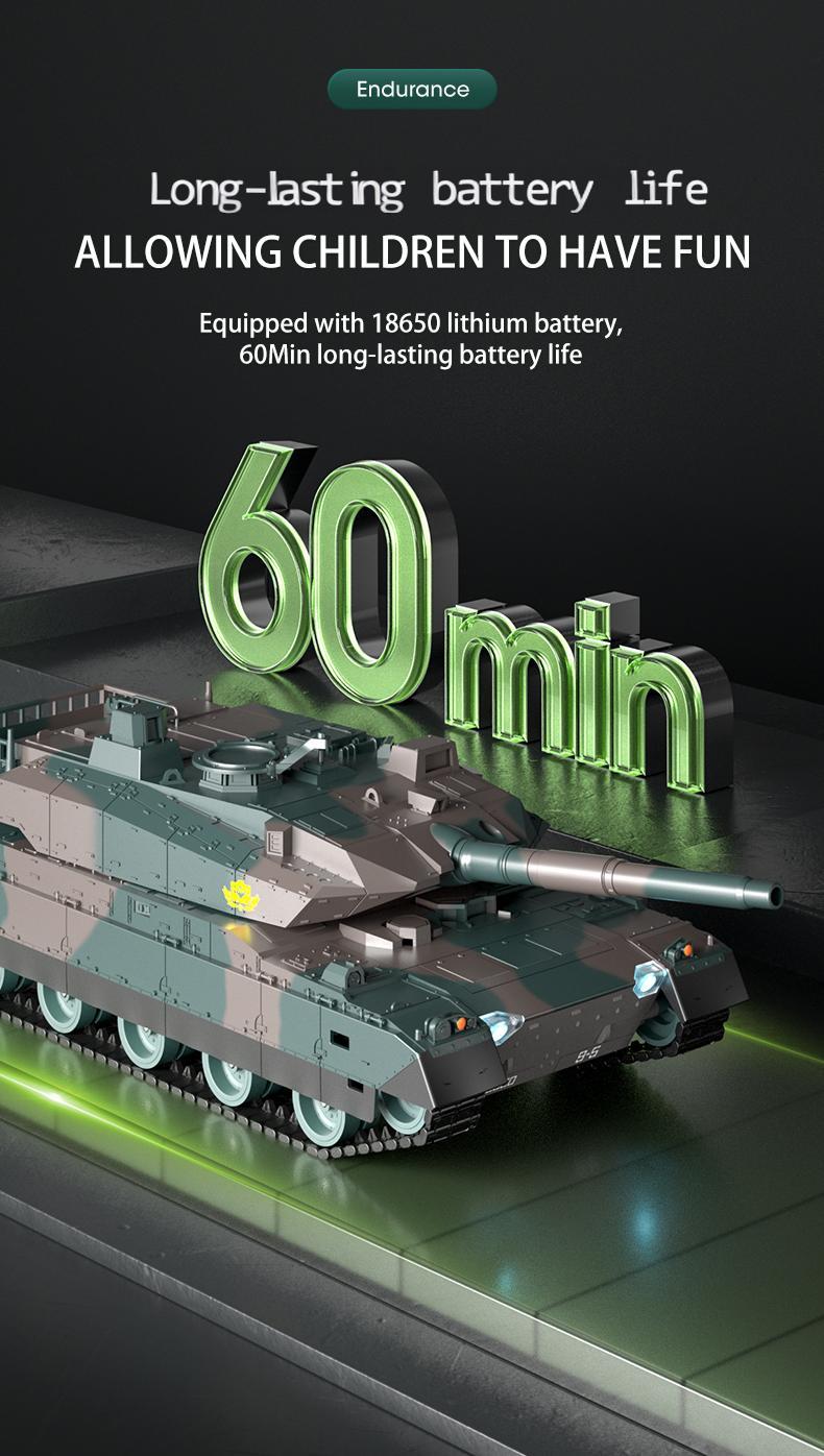 TongLi   1/24 Scale Remote Control Tank Remote Control Tank Toy Tank Realistic Sound and Light Effects Remote Control Toy Tank Rotatable Turret Japanese Tank Simulation Model Toy Comes with Rechargeable Battery Toy Gifts Christmasgift New Year gift