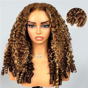 ISEE HAIR Highlight Burmese Curly 9x6 M-Cap Wear Go InvisiFit Strap Glueless 180% Density Lace Wig Vacation Hair #Summervibes#ISEECrochetNewArrivals,summerhairstyles