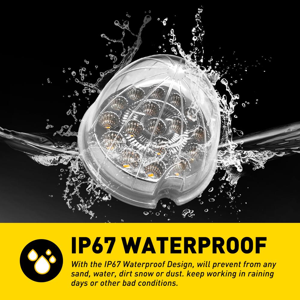 AUXITO LED Lights w/ Chrome Ring + Watermelon L-Bracket 2X For Semi Tractors 12V Trucks