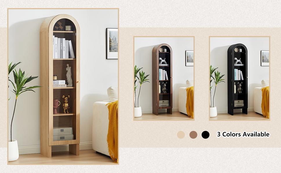【New Upgrade】Giratree 66.93" H Arched Bookcase, 5-Tier Arched Cabinet Bookcase with Adjustable Shelves, Acrylic Glass Cabinet Door for Living Room, Reading Room and Bedroom 【New Upgrade】Giratree 66.93" H Arched Bookcase, 5-Tier Arched Cabinet Bookcase with Adjustable Shelves, Acrylic Glass Cabinet Door for Living Room, Reading Room and Bedroom
