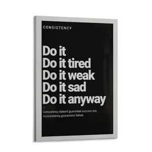 Motivational Canvas Wall Art - "Take Action" Perseverance Poster, Black Background White Text,Suitable For Home, Office, Gym Or Workspace Decor, Wall Art Poster, Perfect Room Decoration