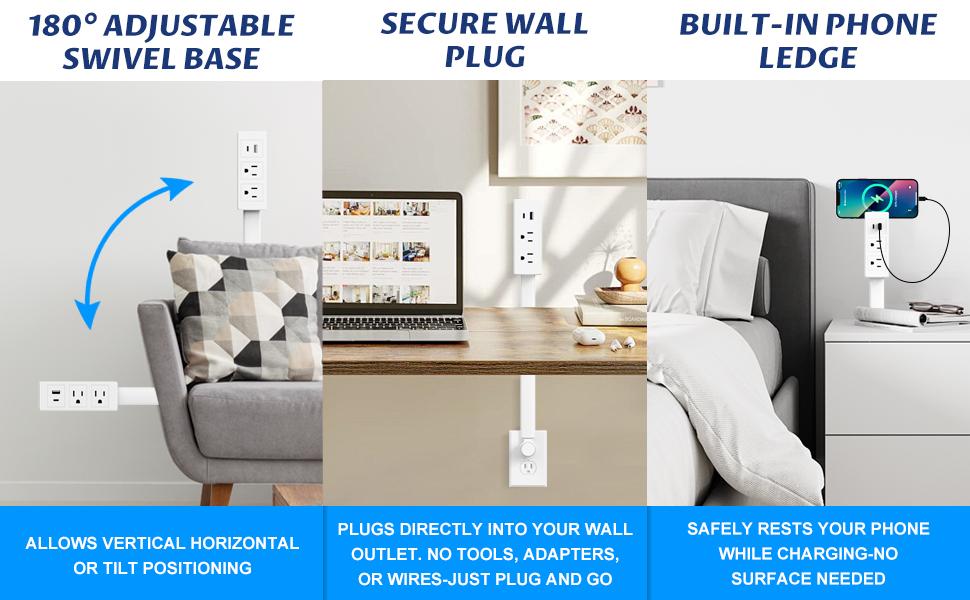 【100% FIRE-SAFE】EAZY Outlet Extender – Prevents Fire Hazards, Extendable 18"-28" Featuring USB-C, USB-A & 2 AC Outlets, 180° Rotating Plug Adapter for Hard-to-Reach Sockets Behind Furniture, 2025 TikTokShop Black Friday Trending Product 【100% FIRE-SAFE】EAZY Outlet Extender – Prevents Fire Hazards, Extendable 18"-28" Featuring USB-C, USB-A & 2 AC Outlets, 180° Rotating Plug Adapter for Hard-to-Reach Sockets Behind Furniture, 2025 TikTokShop Black Friday Trending Product