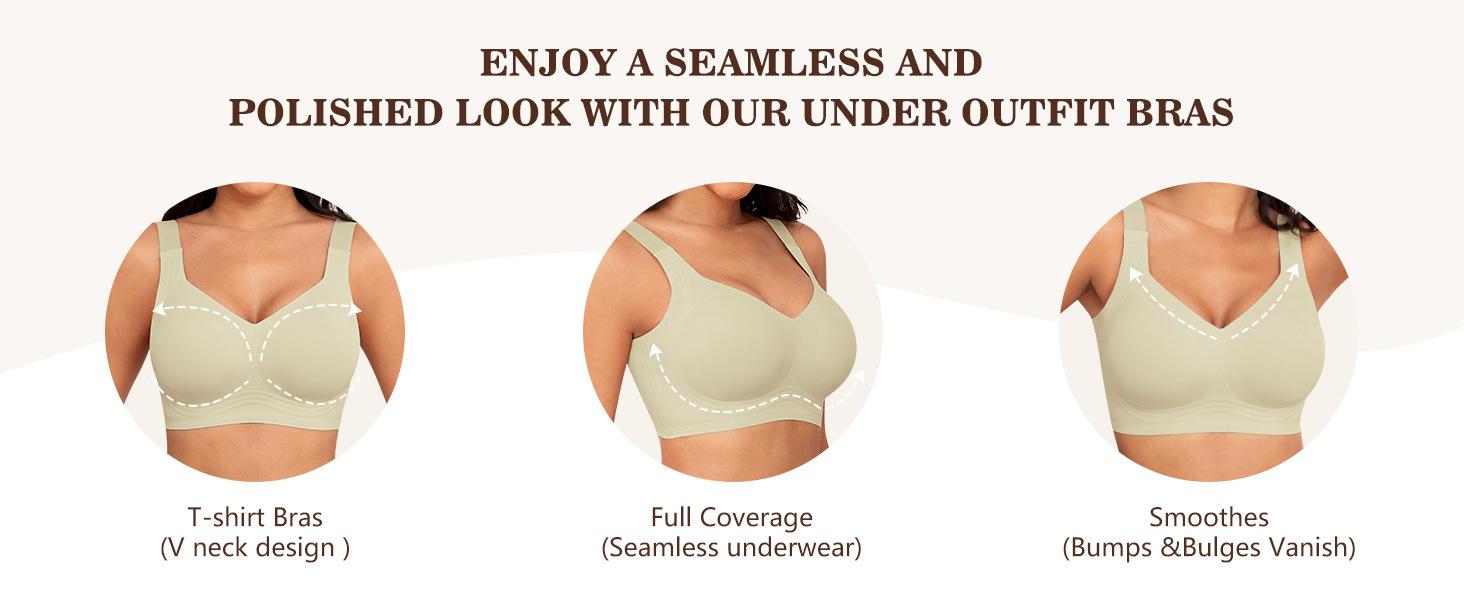 Women's Jelly Wirefree Bra | Full Coverage Padded T-Shirt Bra | All-Day Comfort & Support | No Underwire Everyday Bra
