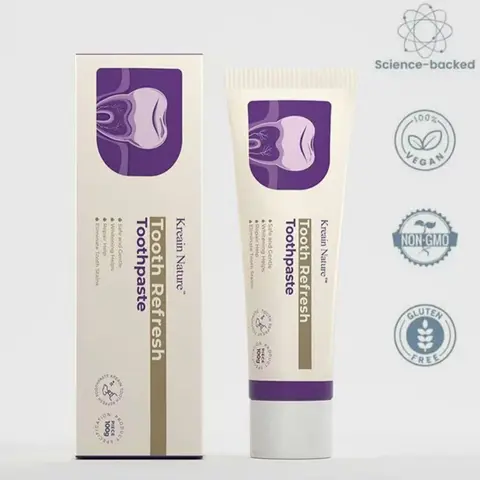 Kreain Nature Tooth Refresh Toothpaste for Fresh Breath Natural Ingredients Gentle Care Whitening Helps Repair Stains Eliminate Stains.