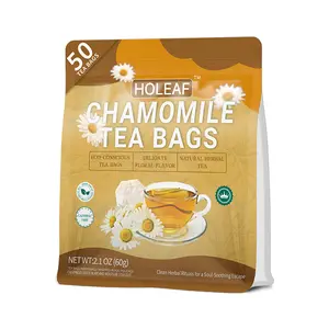 HOLEAF Chamomile Tea | 100% Natural Caffeine-Free Sleep Support Tea, Eco-Friendly On-the-Go Bags (50 Count)