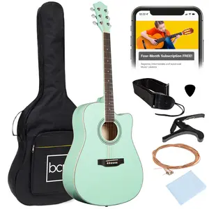 Best Choice Products 41in Full Size Beginner Acoustic Guitar Set with Case, Strap, Capo, Strings