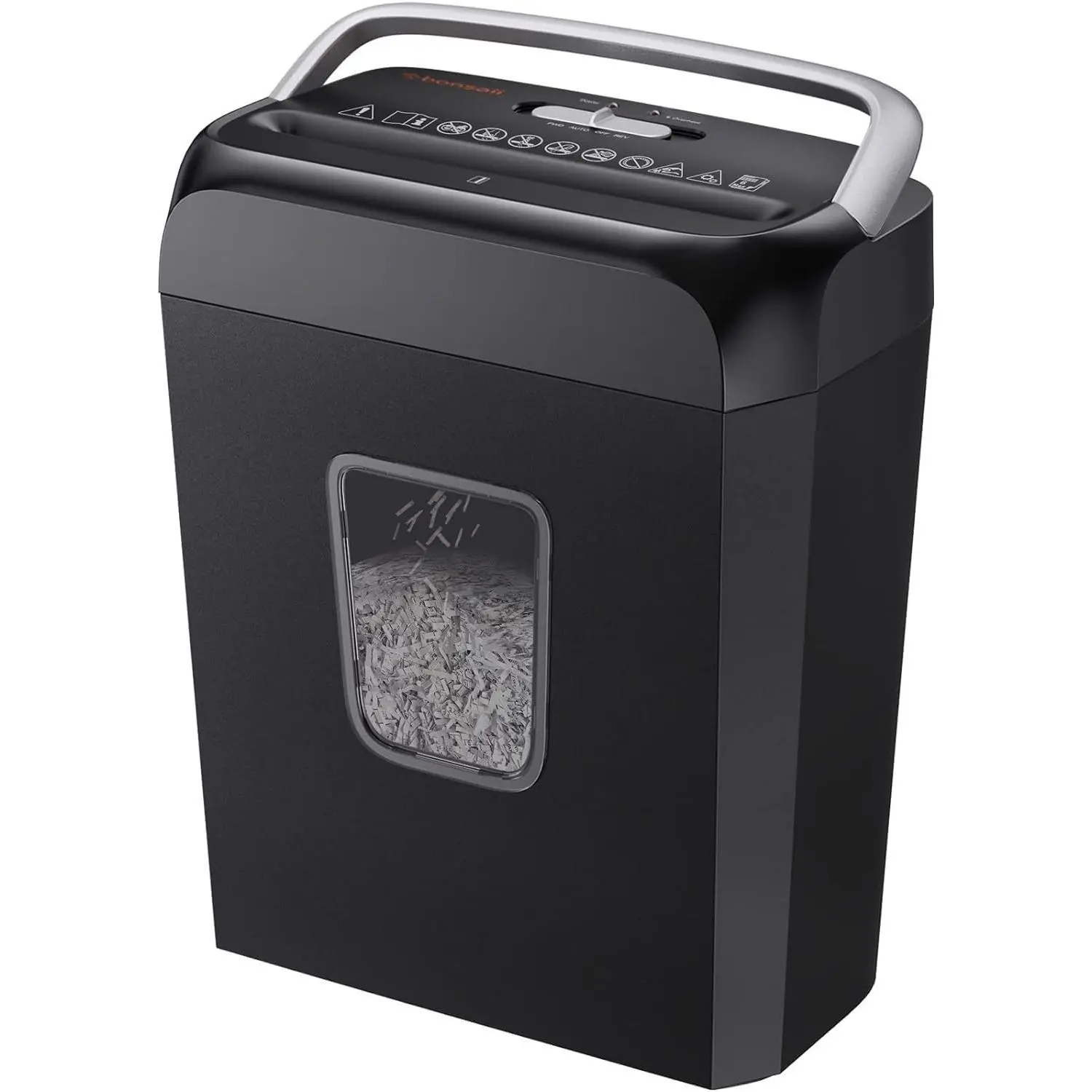 Bonsaii 6-Sheet Crosscut Paper Shredder, P-4 High-Security for Home Office, with Handle, 3.4 Gal Wastebasket for Documents, Mail, Staples & Clips, Fathersdaygift