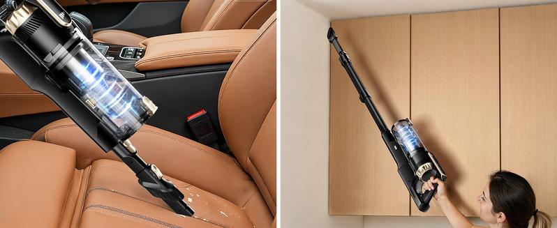 【Homeika 2026 New Arrivals】Trucozie T550 Cordless Vacuum Cleaners for Home, 8-in-1/50Min/150W Powerful Suction, Self-Standing Cordless Stick Vacuum Cleaner, Lightweight Anti-Tangle Rechargeable Vacuum for Floor/Carpet/Pet Hair/Car