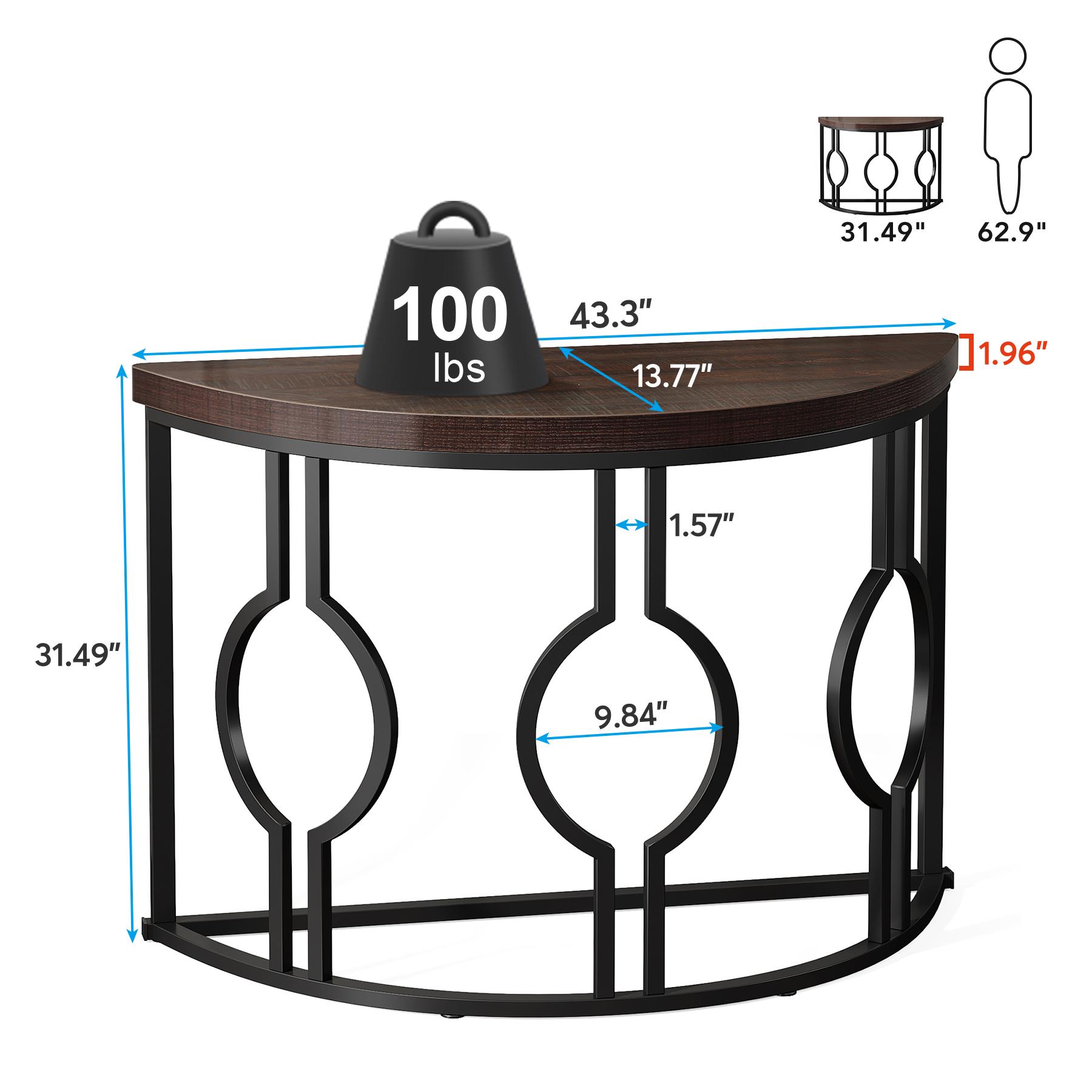 Tribesigns Industrial 43 Inch Half Moon Console Table for Entryway Tribesigns Industrial 43 Inch Half Moon Console Table for Entryway