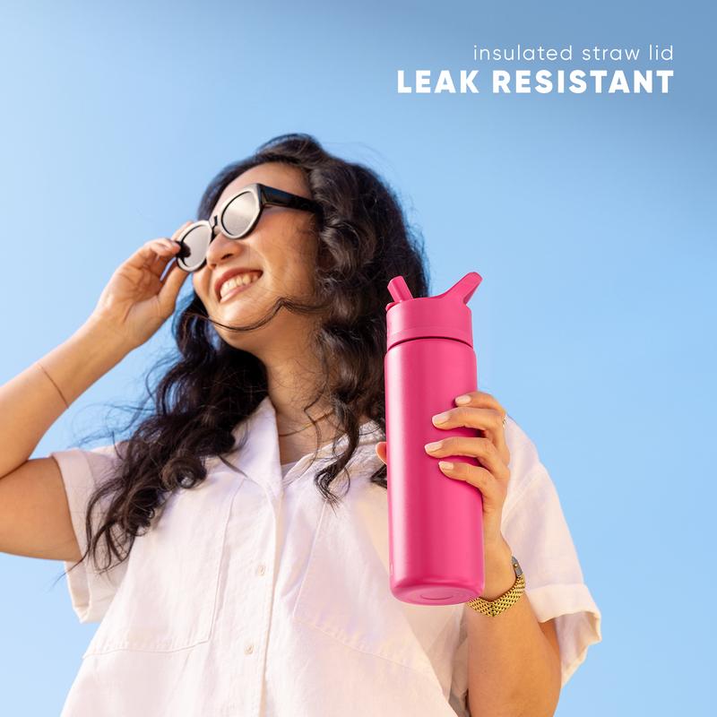 Simple Modern Summit Water Bottle with Straw Lid 30oz - Cupholder Friendly, Leak-Proof, Vacuum Insulated, Reusable, BPA-Free