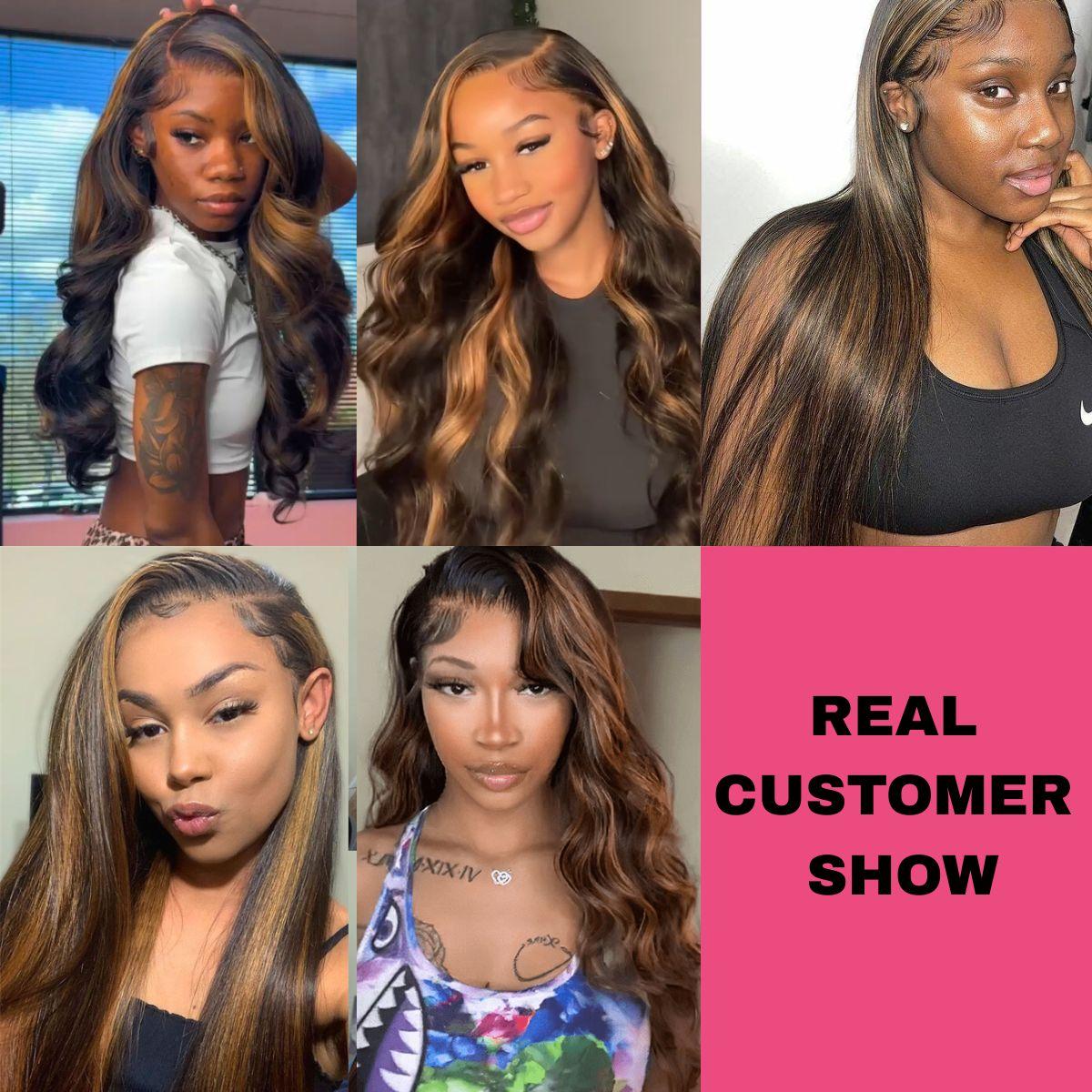 [100% Human Hair Wig] Suntuhair 20/32Inch 13x6 13x4 Lace 1B/30 Ombre Color 200 Density Wig Balayage Highlight Wig Human Hair Full HD Lace Front Wigs 100 Brazilian Virgin Hair Wig Pre Plucked Hairline Pre Bleached Knot For Black Women Cheap Wig