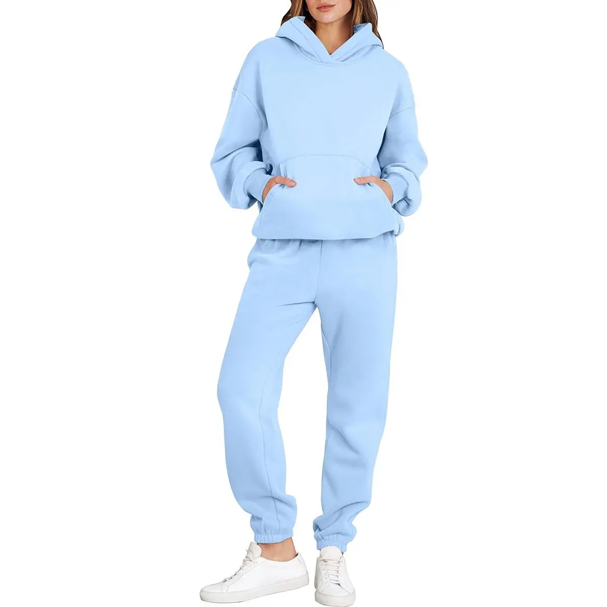 ANRABESS Women 2 Piece Outfits Hoodie Sweatshirt Tracksuit & Oversized Jogger Sweatpants Y2K Sweatsuit Set Jogging Set Lounge Tracksuit Outfits