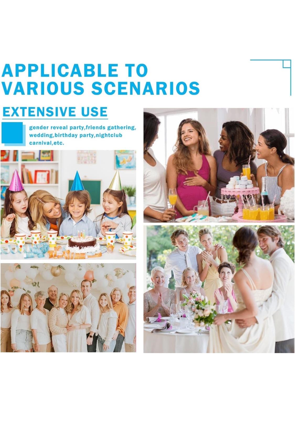 Gender reveal Party celebrations Confetti Powder  ColorfulCannon,12Inch Biodegradable Confetti Poppers 4 Pack Multicolor Party Poppers Confetti Shooters, Air Compressed Party Poppers for Graduation New Years Eve Birthday Wedding Indoor and Outdoor Burst