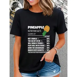 100% Cotton Upside Down Pineapple Nutrition Facts Swinger Men Women T-Shirt