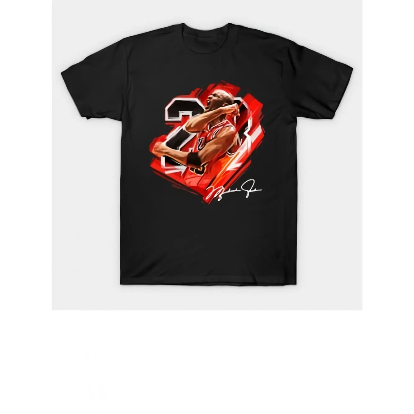 Men's #   23 Basketball Graphic T-Shirt - Soft Cotton, Round Neck, Short Sleeve, Black with Red & White Jordan Design, Casual Casual Attire, Everyday Tshirt |     Casual Style |     Knitted Texture
