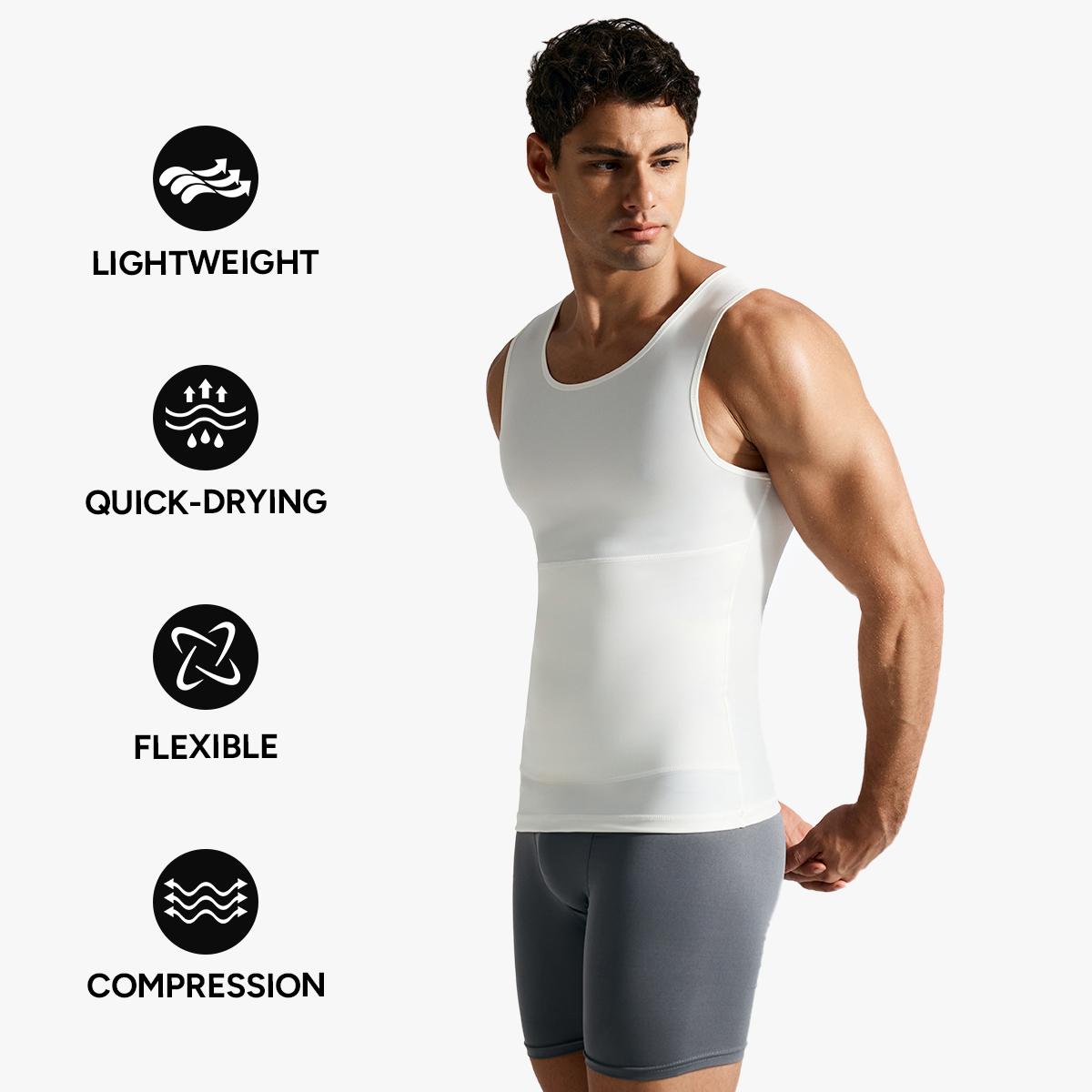 Nebility Men’s Silky Soft Compression Shapewear Tank, Slimming Body Shaper Vest with Waist & Chest Support, Stretchy, Odor-Resistant, Breathable Muscle Tank for Daily Comfort, Menswear, Tanktop SpringStatements