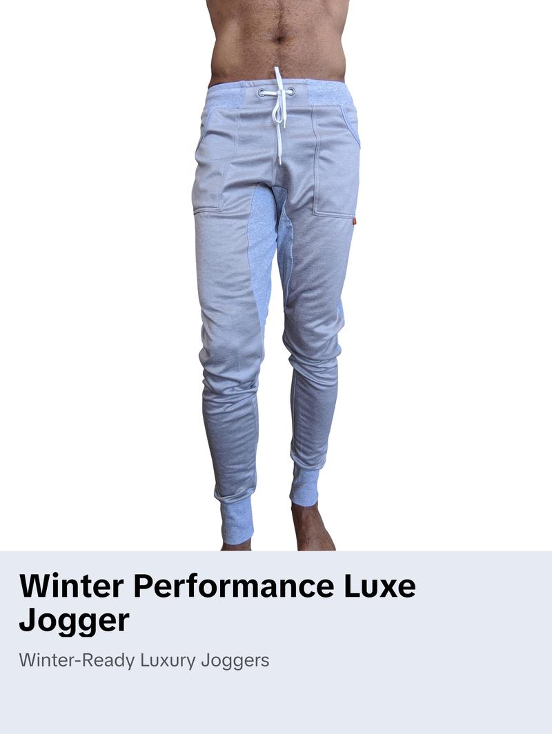 **Winter Edition** Performance-Luxe-Fleece Long Cuffed Jogger & Yoga Sweat Pants (Stainless Steel Grey)