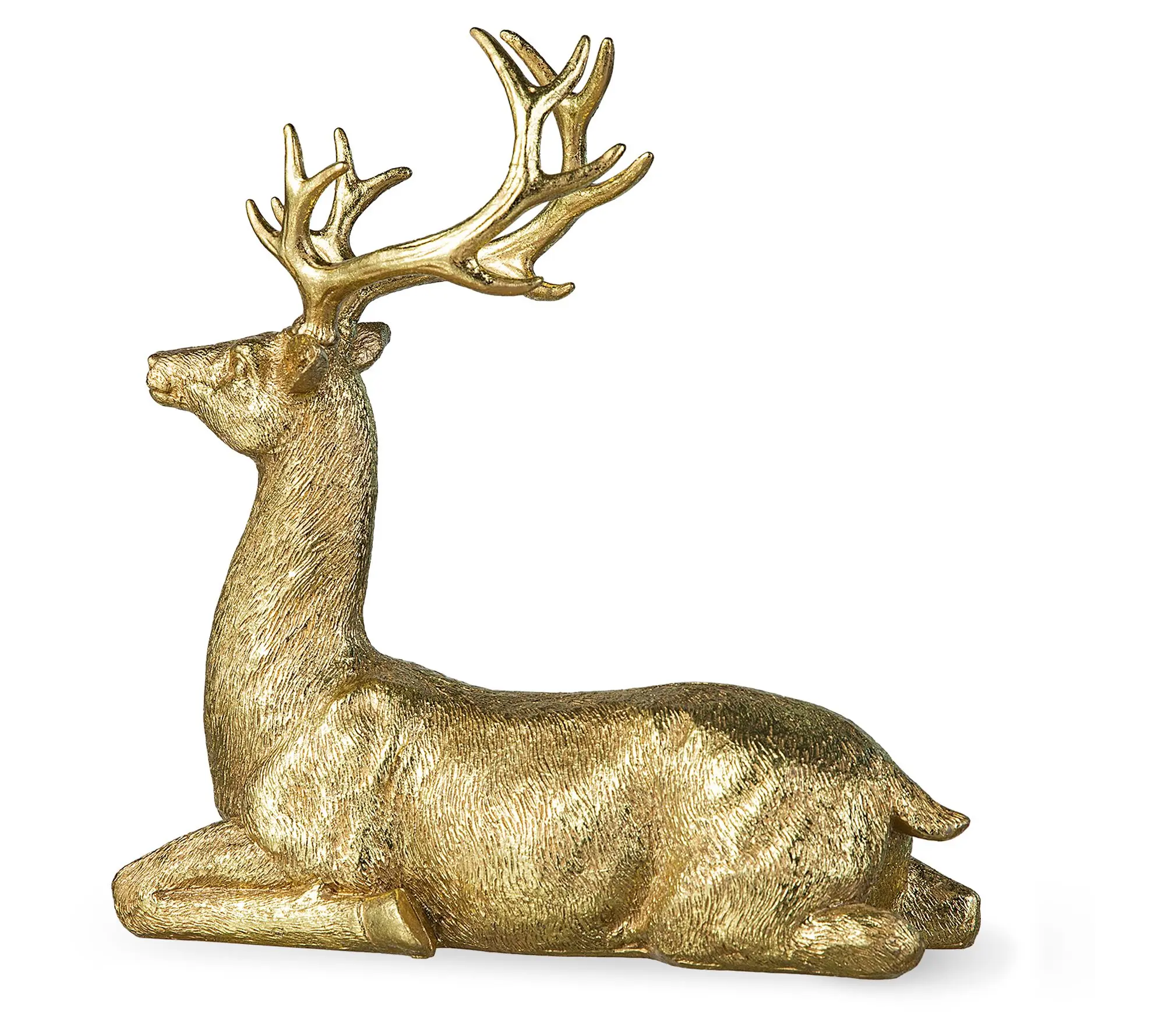 Glitzhome 11'' Resin Christmas Sitting ReindeerTable Decor