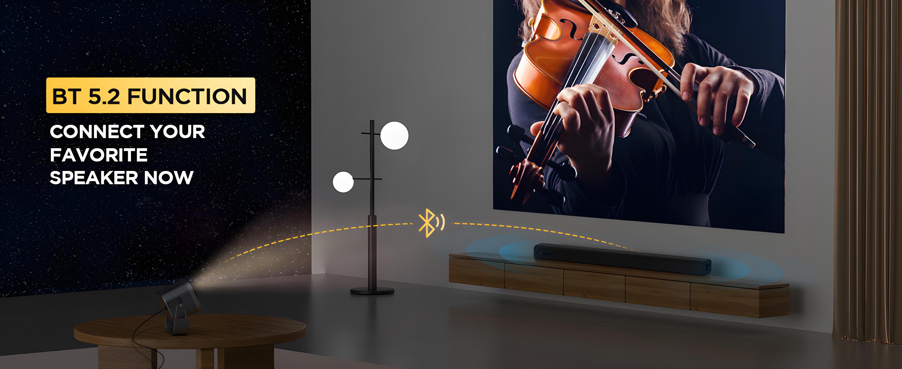 K6 Mini Portable Projector 4K Decoding with Keystone Correction Voice Control and Synchronous Screen Function Diffuse Imaging Up to 116 Inch Large Screen Ideal for Sports Events and Gatherings Audio Electronic