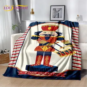 Nutcracker Christmas Tree Cartoon Fairy Tales Blanket,Soft Throw Blanket for Home Bedroom Bed Sofa Picnic Travel Cover Girl Gift