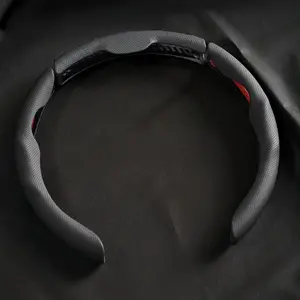 Universal Car Steering Wheel Cover for Men and Women Four Seasons Anti Slip Sweat Absorbent Wear Resistan Punched Leather Card Case Cross Border Style