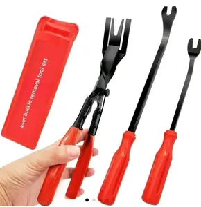 Clip Pliers Trim Removal Tools - 3 Pack Car Removal Tool Set to Remove Rivets Fasteners Push Pins, Clips Puller Kit for Door Dash Dashboard Panel Body Repair Tools, Red