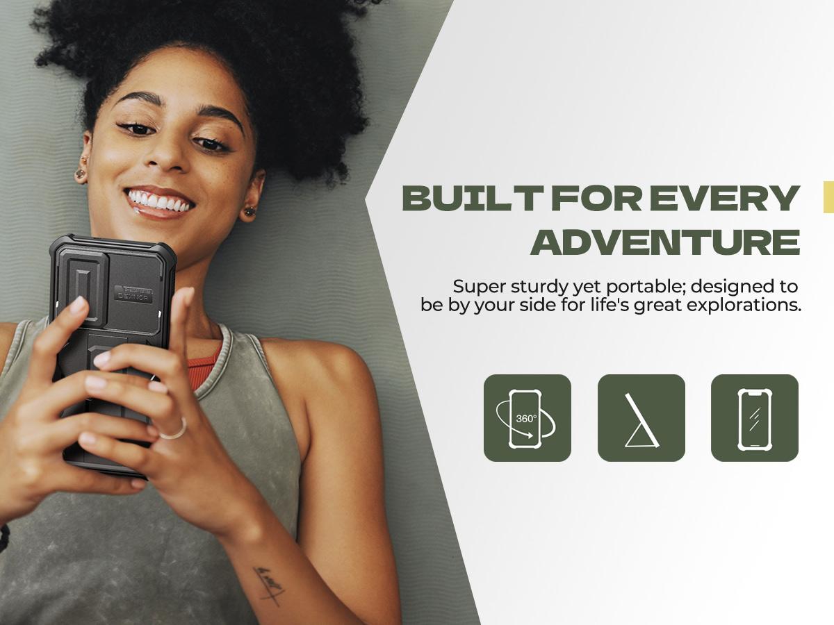 Dexnor for Samsung Galaxy S25 FE Case with Upgraded Slide Camera Cover & 2 Front Frames & Built-in Screen Protector & Kickstand, Heavy-Duty Rugged Case Full-Body Protective Cover(2025)