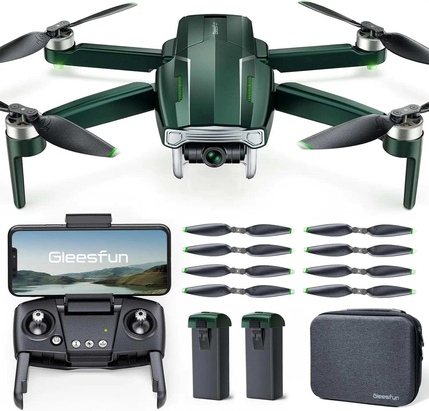 Gleesfun G11MINI Digital Mini Drone with Camera - 51Pcs Bundle, Extra Propellers, Accessories, Novice-Friendly RC Drone for Kids, Recording & Stable Connection