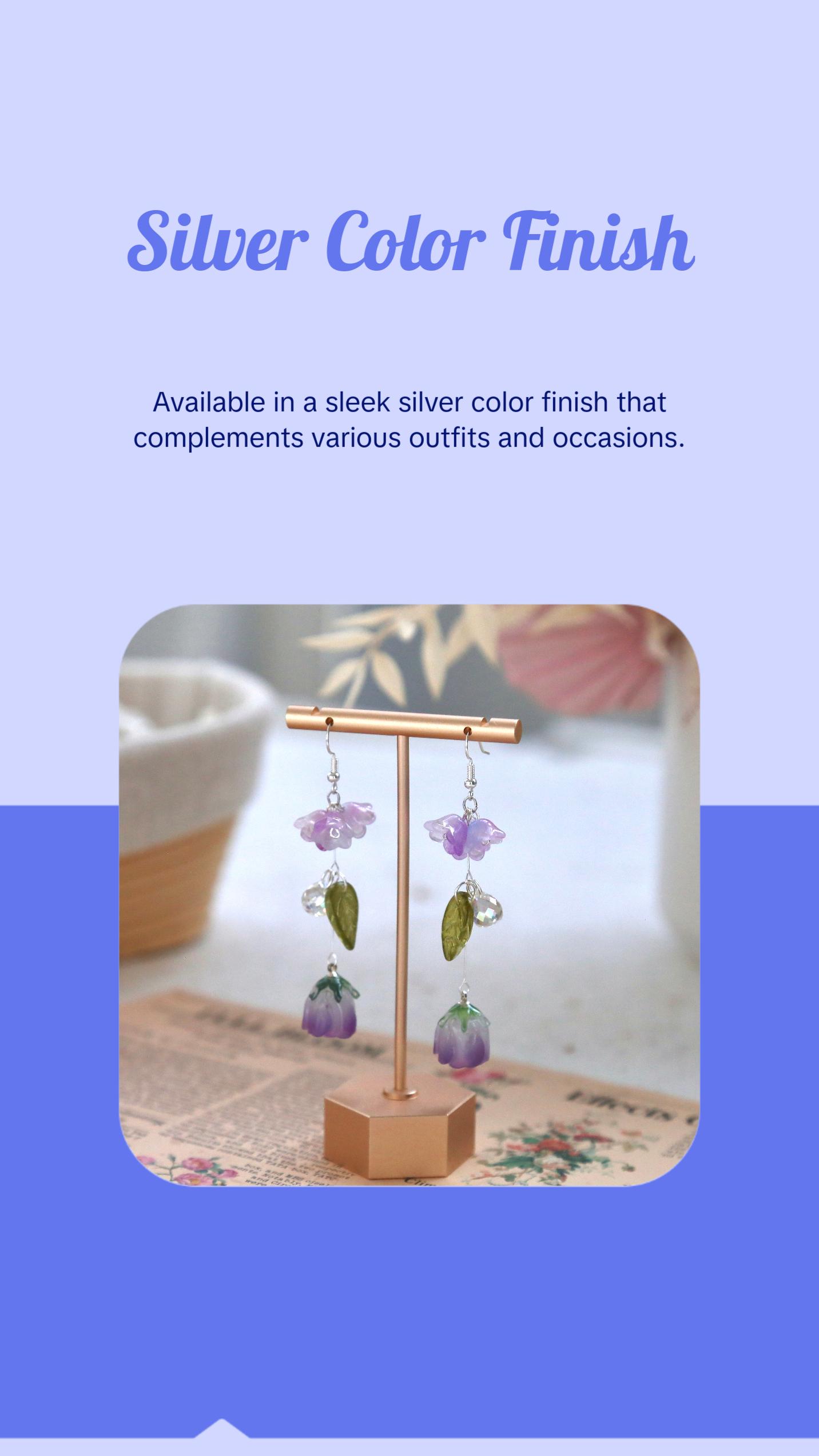 Purple Rose Earrings