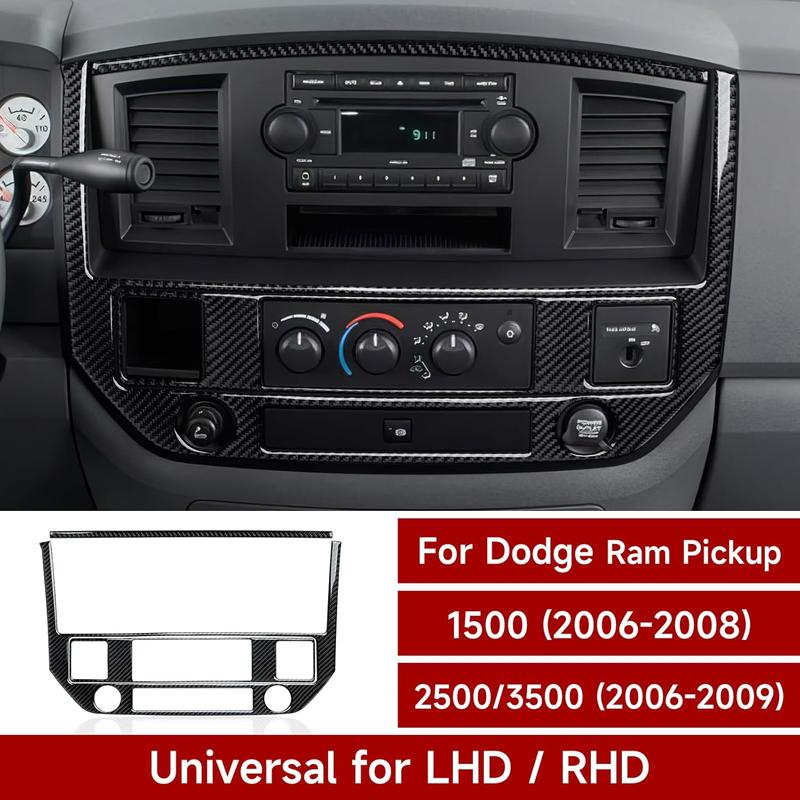 Center Console Panel Decals for 2006 2007 2008 Dodge Ram 1500 2500 3500 Accessories Carbon Fiber Interior Stickers, A
