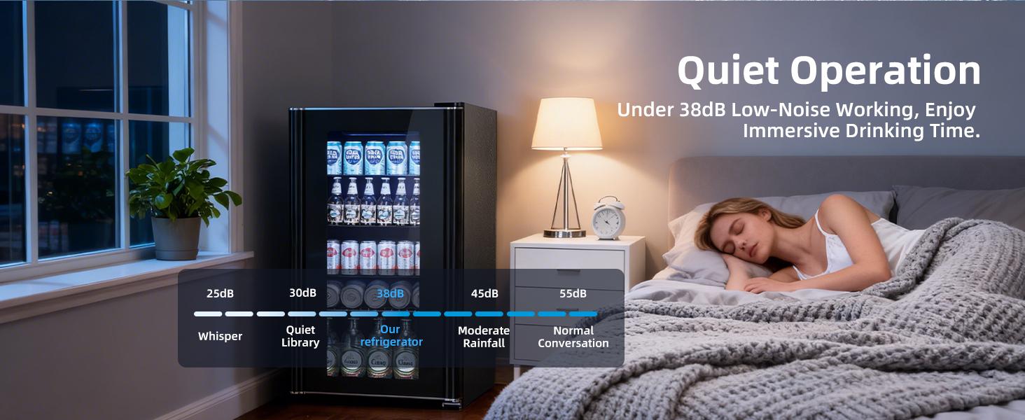 Antarctic Star Beverage Refrigerator - Mini Fridge for Soda Beer or Wine,Small Drink Dispenser, For Office or Bar with Adjustable Removable Shelves,Convertible Door