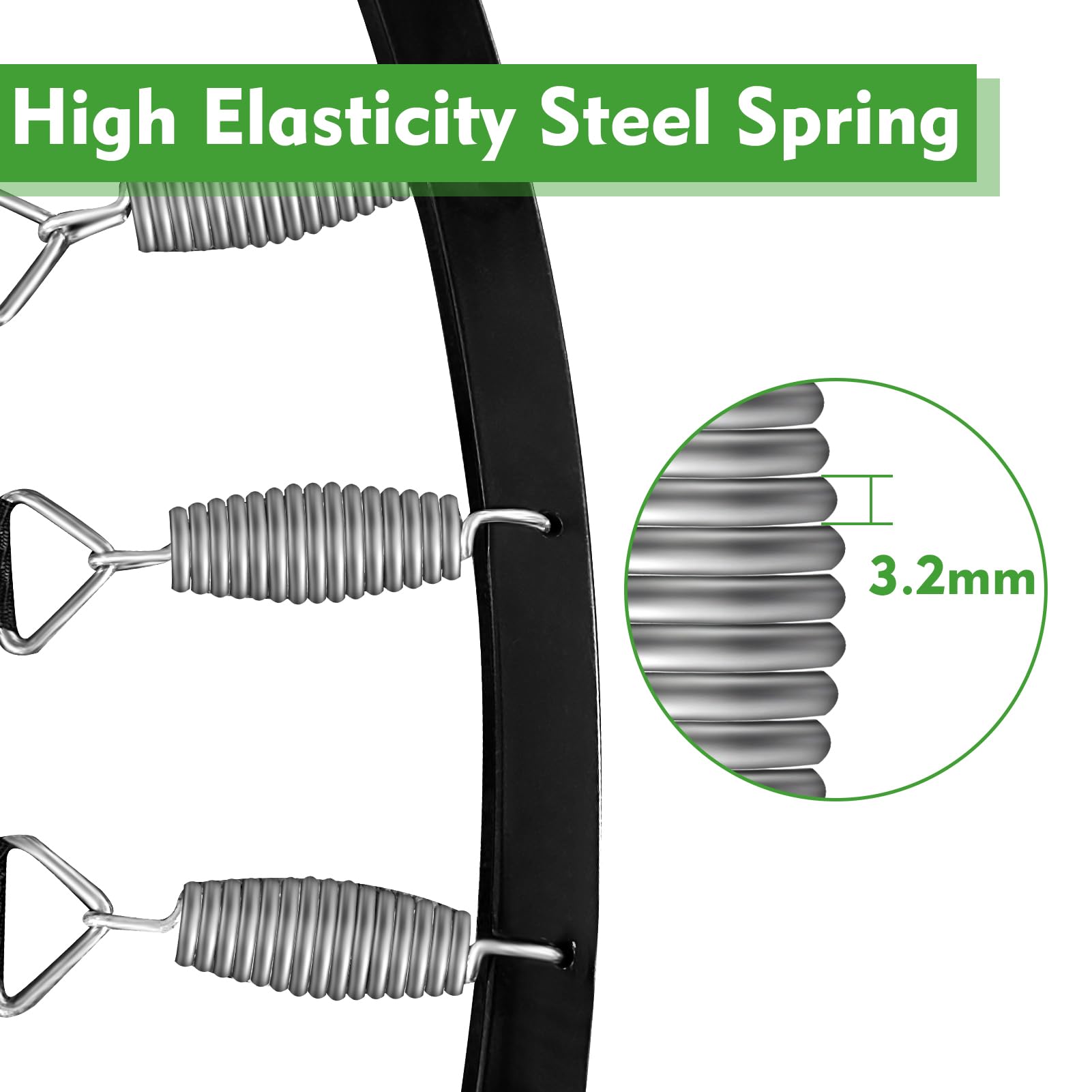 RAVS 40" Mini Trampoline Foldable for Adults 450LBS Fitness with Bungees Adjustable Bar Sturdy Steel Frame 5-Level Height-Adjustable Handrail Easy Assembly Indoor Outdoor