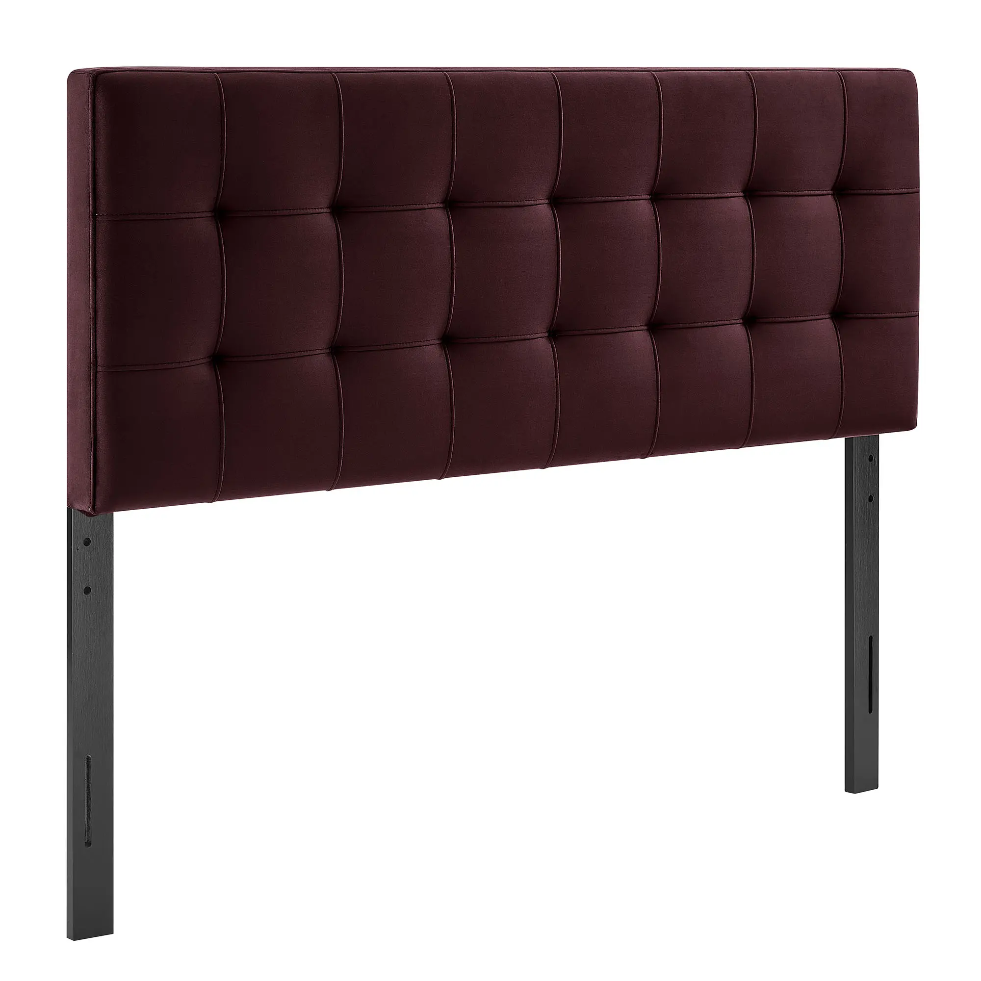 Modway Lily Full-Size Rectangular Tufted Upholstered Headboard - Mulberry Stain-Resistant Performance Velvet, Wood Blend, Large Padded, Classic Style, Adjustable Height Headboard, Modern Furniture, Modern Home Decor, Assembly Required