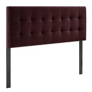 Lily Stain-Resistant Performance Velvet Full Size Headboard in Mulberry