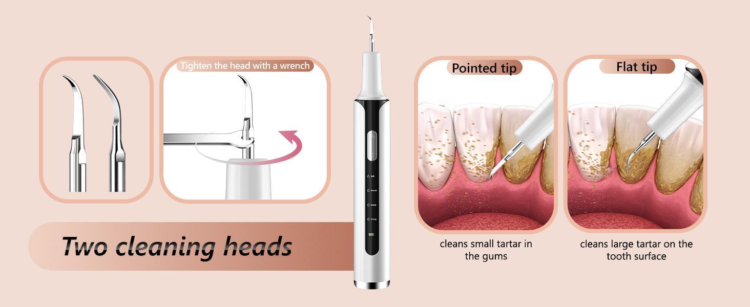 VOYOGA Plaque Remover for Teeth, Ultrasonic Dental Scaler,Electric Tooth Cleaner Tartar Remover for Teeth with LED Light,4 Modes Rechargeable Teeth Cleaning Kit with Dental Tools,