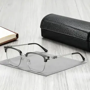 Simple Anti-blue Light Semi-rimless Browline Eyeglasses for Everyday Use, Basic Frame Minimalist Eyeglasses for Women & Men, Fashion Eyeglasses for Party, Daily Clothing Decor, Perfect for Student Daily Use,half frame blue light protection glasses