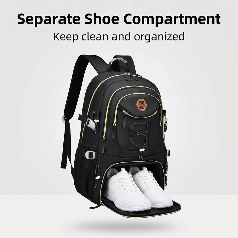 Large Capacity Travel Backpack Laptop Bag Outdoor with Shoe Storage Water-Resistant 52cm x 34cm x 16cm Lightweight Design for Hiking
