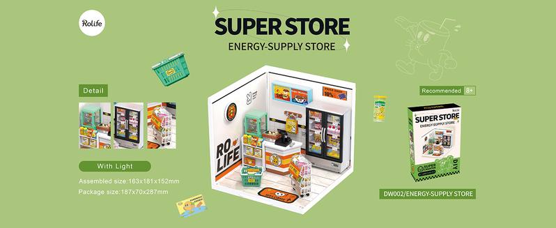 Rolife Super Creator DIY Miniature House Kit 100 Pieces Plastic Dollhouse Candy House Model Building Set with LED Lights for Kids & Adults 14+ Perfect for Cosplay Games and Birthdays