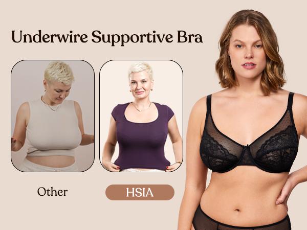 HSIA Enchante Floral Lace Unlined Comfort Non-padded Full Coverage Plus Size Underwire Bra Adjustable Straps The Adapter Cup Anti-Cookie-Cutter Bra SpringStatements