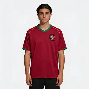 2006 France Home Soccer Jersey | Fan Version Red No.17 Men's Short Sleeve Sports Top