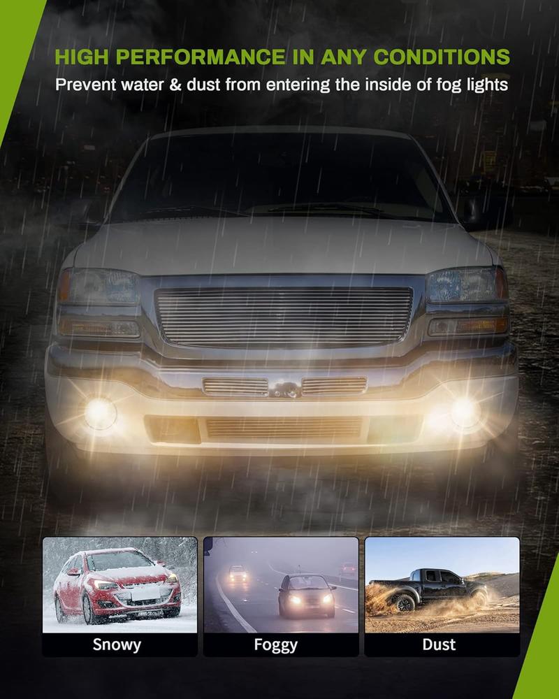 YITAMOTOR Fog Lights Compatible with 2003-2006 GMC Sierra 1500/1500 HD/2500/2500 HD/3500, 2007 GMC Sierra Classic Model 1500 /1500HD /2500 /2500HD /3500, Not Compatible with Denali /C3 Models