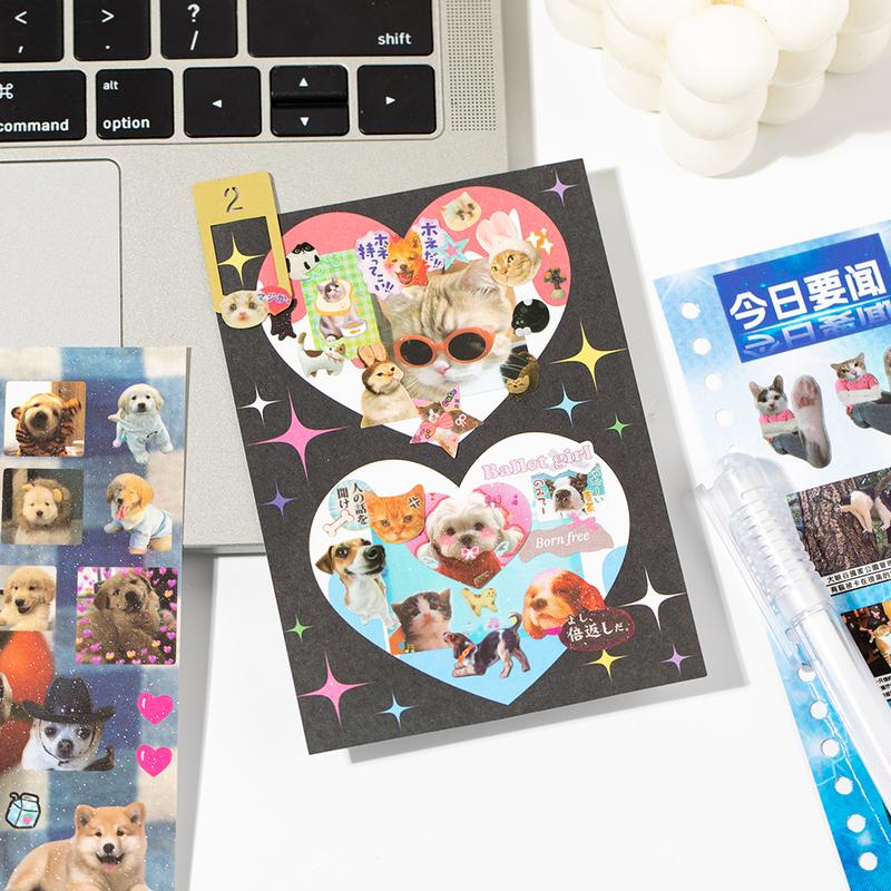 2 Styles Cute Pet Sticker Book – 30 Sheets, 800 Pcs Stickers per Style, Cat & Dog Aesthetic Stickers for Scrapbooking, Journaling, DIY Crafts, Kawaii Planner Stickers, TikTokShopJumpstartSale