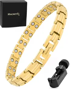MagnetRX Ultra Strength Titanium Magnetic Bracelet For Women (Gold)