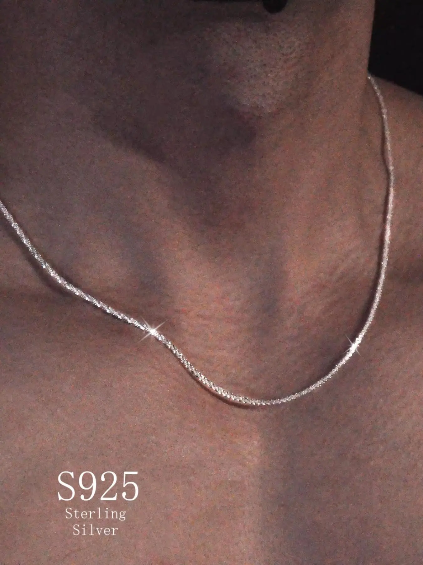 925 Sterling Silver Simple Smooth Chain Necklace for Men & Women, Fashion Jewelry for Party, Daily Clothing Decor, Daily Wear Necklace, Trendy All-match & Exquisite Jewelry for Birthday Gift, Minimalist Chain Necklaces, Decorative Necklace