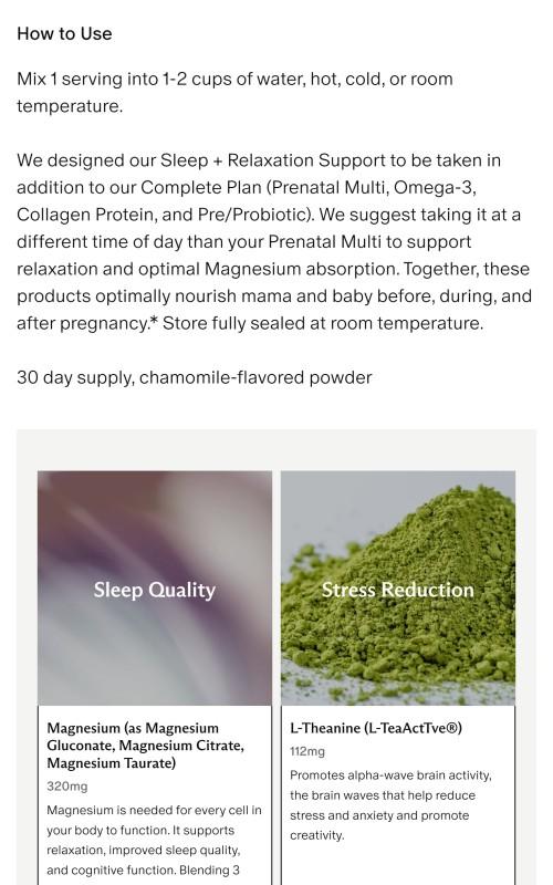 Needed. Sleep and Relaxation Support - Powder Blend - For Relaxation and Sleep Support - With Chamomile and Magnesium for Enhanced Sleep Support - Safe and Effective Nutrients & Botanical Blend for Calm Sleep Supplement